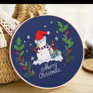 Festive Snowman Embroidery Kit
